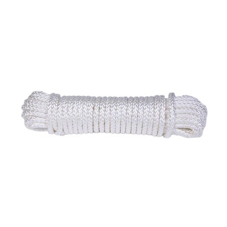 Captain Cold 0.18 in. x 100 ft. White Diamond Braided Nylon Rope CA2742914